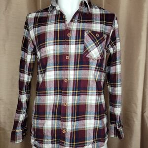 Orginal Weatherproof Vintage Men's Long Sleeve Flannel- Size: Large- Red / White